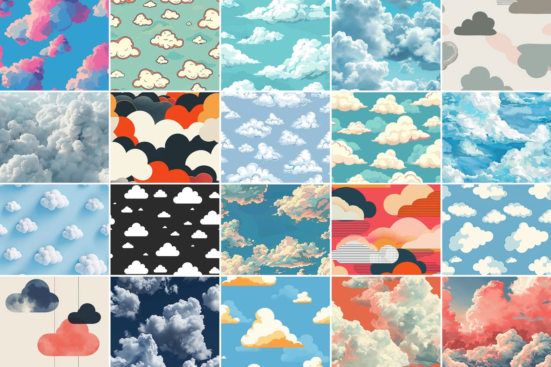 Bộ Sưu Tập Pattern Đám Mây – Tuyệt Tác Đồ Họa Miễn Phí Cho Thiết Kế Của Bạn